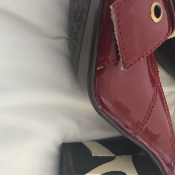 Brand new patent red cow print chunky heels - Picture 6 of 6